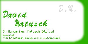 david matusch business card